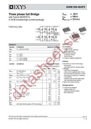 GWM220-004P3-SL SAM datasheet  